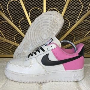 Nike Womens Air Force 1 07 SE White Black China Rose AA0287-107 Size 6.5
